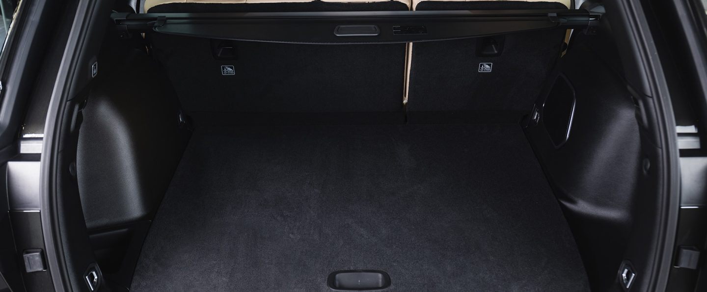 The rear cargo area of the 2023 Jeep Grand Cherokee.